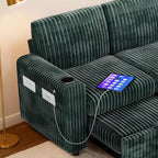 Canapé d'angle convertible avec lit gigogne, ports USB et rangement
