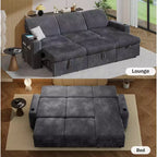 Canapé d'angle convertible avec lit gigogne, ports USB et rangement