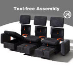 Canapé d'angle convertible avec lit gigogne, ports USB et rangement