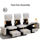 Canapé d'angle convertible avec lit gigogne, ports USB et rangement