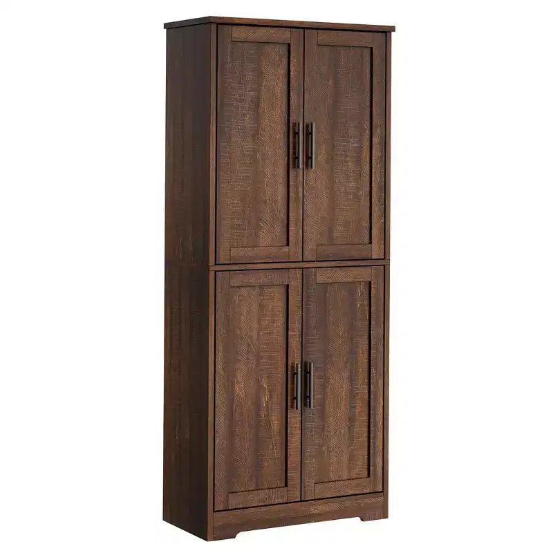 Meuble de cuisine avec 4 portes et étagères réglables, armoire de rangement utilitaire autoportante