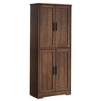 Meuble de cuisine avec 4 portes et étagères réglables, armoire de rangement utilitaire autoportante