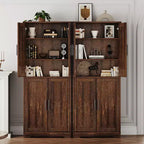 Meuble de cuisine avec 4 portes et étagères réglables, armoire de rangement utilitaire autoportante