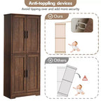 Meuble de cuisine avec 4 portes et étagères réglables, armoire de rangement utilitaire autoportante