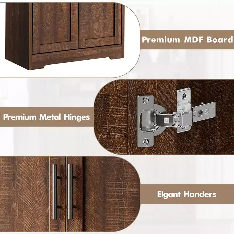 Meuble de cuisine avec 4 portes et étagères réglables, armoire de rangement utilitaire autoportante