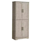 Meuble de cuisine avec 4 portes et étagères réglables, armoire de rangement utilitaire autoportante