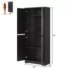 Meuble de cuisine avec 4 portes et étagères réglables, armoire de rangement utilitaire autoportante