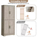 Meuble de cuisine avec 4 portes et étagères réglables, armoire de rangement utilitaire autoportante