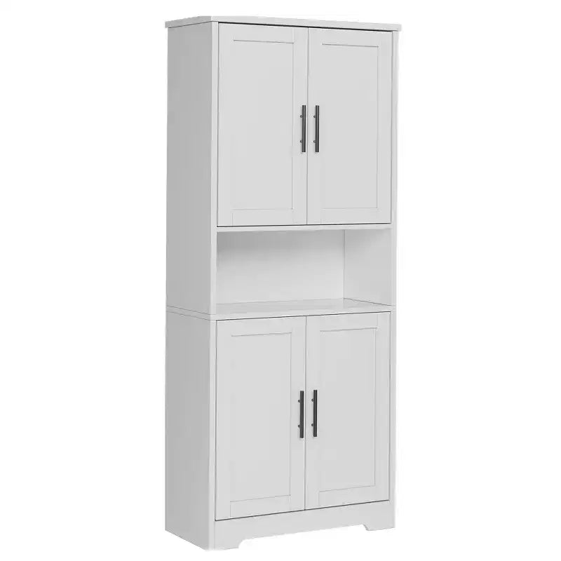 Meuble de cuisine avec 4 portes et étagères réglables, armoire de rangement utilitaire autoportante