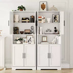 Meuble de cuisine avec 4 portes et étagères réglables, armoire de rangement utilitaire autoportante