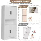 Meuble de cuisine avec 4 portes et étagères réglables, armoire de rangement utilitaire autoportante