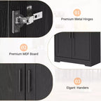 Meuble de cuisine avec 4 portes et étagères réglables, armoire de rangement utilitaire autoportante