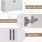 Meuble de cuisine avec 4 portes et étagères réglables, armoire de rangement utilitaire autoportante