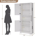 Meuble de cuisine avec 4 portes et étagères réglables, armoire de rangement utilitaire autoportante