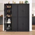 Meuble de cuisine avec 4 portes et étagères réglables, armoire de rangement utilitaire autoportante
