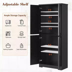 Meuble de cuisine avec 4 portes et étagères réglables, armoire de rangement utilitaire autoportante
