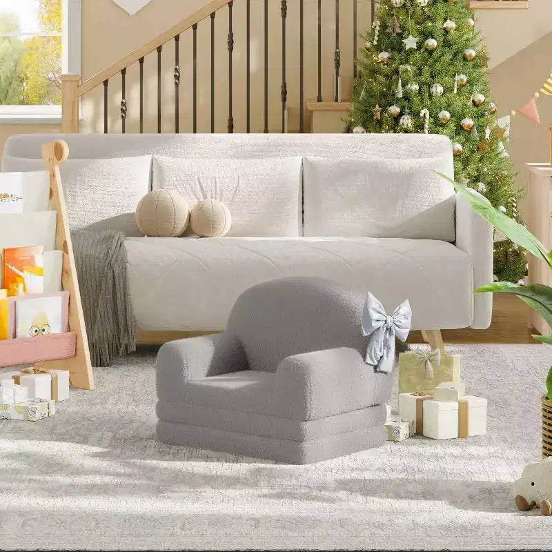Canapé et chaise longue pliables 2-en-1 pour enfants – Mousse haute densité, 2–8 ans