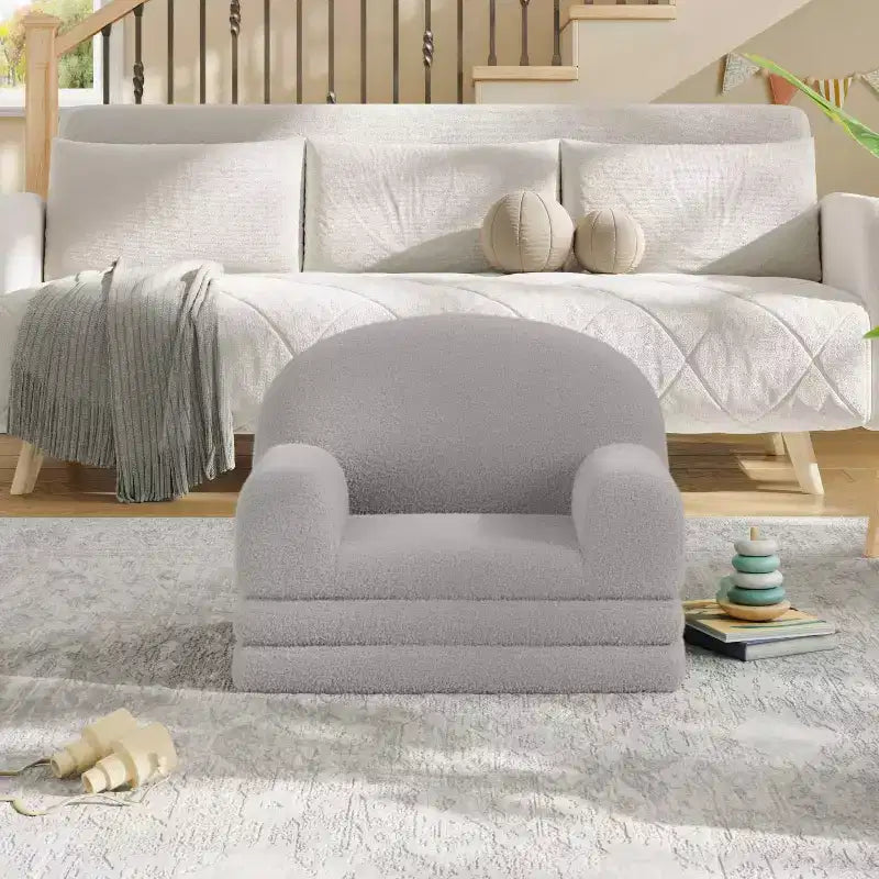 Canapé et chaise longue pliables 2-en-1 pour enfants – Mousse haute densité, 2–8 ans