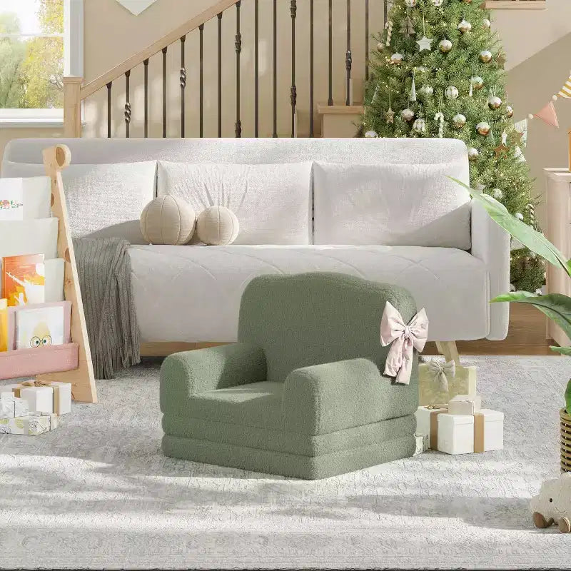 Canapé et chaise longue pliables 2-en-1 pour enfants – Mousse haute densité, 2–8 ans