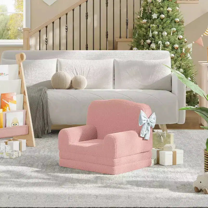 Canapé et chaise longue pliables 2-en-1 pour enfants – Mousse haute densité, 2–8 ans