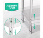 Table de préparation 2 niveaux en acier inoxydable NSF 36" pour cuisine, garage et restaurant