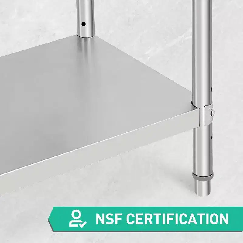 Table de préparation 2 niveaux en acier inoxydable NSF 36" pour cuisine, garage et restaurant