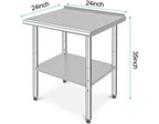Table de préparation 2 niveaux en acier inoxydable NSF 36" pour cuisine, garage et restaurant