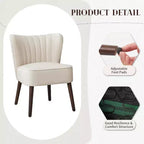 Fauteuil d'appoint moderne en velours avec pieds en bois et capitonnage cannelé