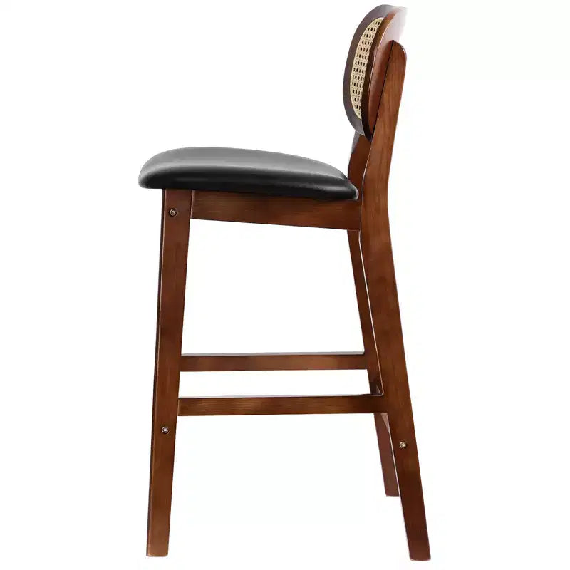 Tabouret de bar en rotin hauteur comptoir – Similicuir ou Boucle, assise de 64 cm