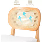 Tabouret de bar en rotin hauteur comptoir – Similicuir ou Boucle, assise de 64 cm