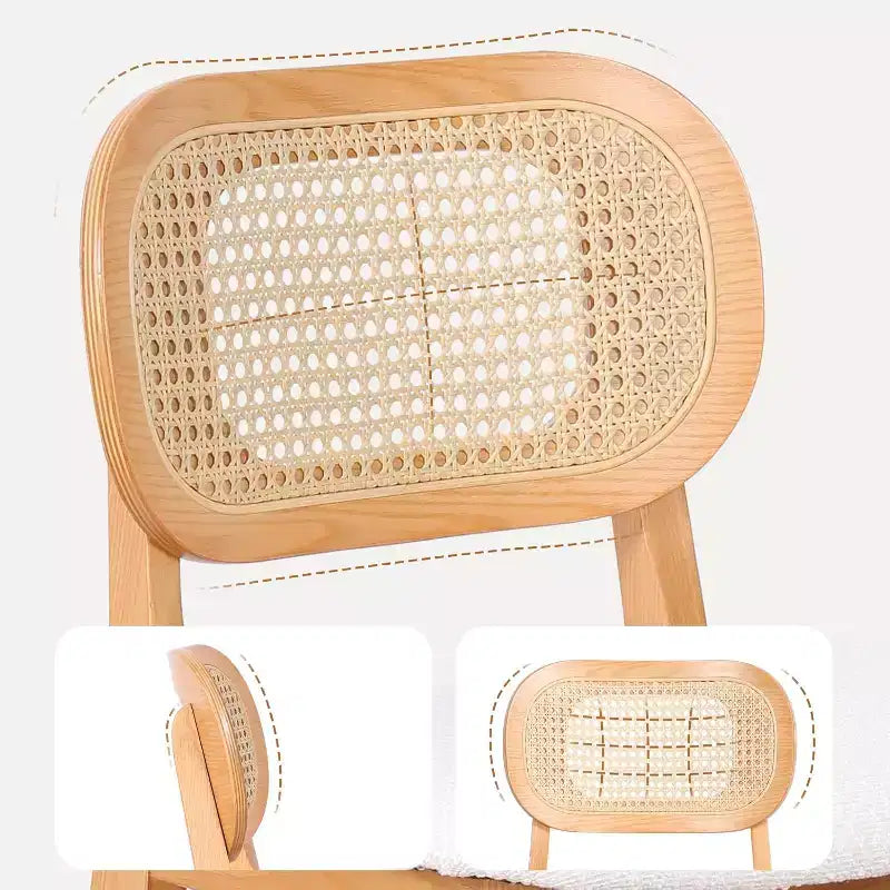 Tabouret de bar en rotin hauteur comptoir – Similicuir ou Boucle, assise de 64 cm