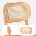 Tabouret de bar en rotin hauteur comptoir – Similicuir ou Boucle, assise de 64 cm