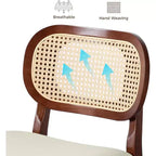 Tabouret de bar en rotin hauteur comptoir – Similicuir ou Boucle, assise de 64 cm