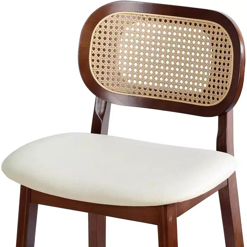 Tabouret de bar en rotin hauteur comptoir – Similicuir ou Boucle, assise de 64 cm