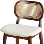 Tabouret de bar en rotin hauteur comptoir – Similicuir ou Boucle, assise de 64 cm