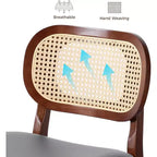 Tabouret de bar en rotin hauteur comptoir – Similicuir ou Boucle, assise de 64 cm