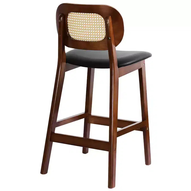 Tabouret de bar en rotin hauteur comptoir – Similicuir ou Boucle, assise de 64 cm