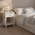 Karl Home 1-Drawer White MDF (Medium-Density Fiberboard) 15.75in. W Nightstands
