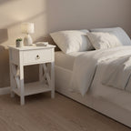 Karl Home 1-Drawer White MDF (Medium-Density Fiberboard) 15.75in. W Nightstands