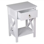 Table de chevet 1 tiroir en MDF blanc – 40 cm de large