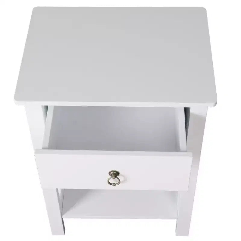 Table de chevet 1 tiroir en MDF blanc – 40 cm de large