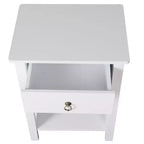 Table de chevet 1 tiroir en MDF blanc – 40 cm de large