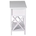 Table de chevet 1 tiroir en MDF blanc – 40 cm de large