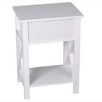 Table de chevet 1 tiroir en MDF blanc – 40 cm de large