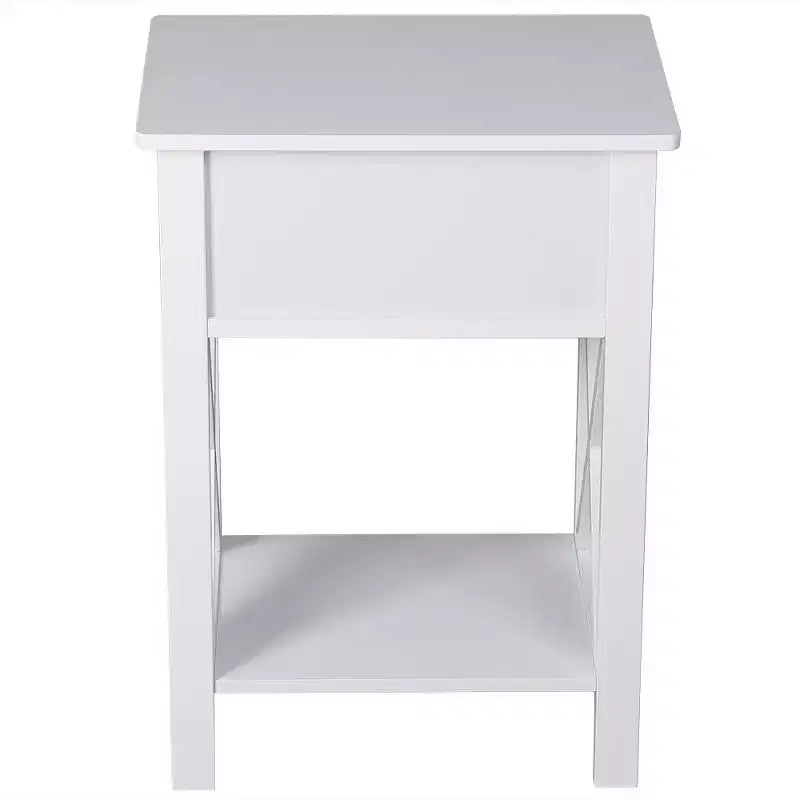 Table de chevet 1 tiroir en MDF blanc – 40 cm de large
