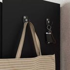 Grand meuble à chaussures avec portesOrganisateur de chaussures à 6 niveaux avec 2 portes et crochets supplémentaires pour le couloir, l'entrée, le salon