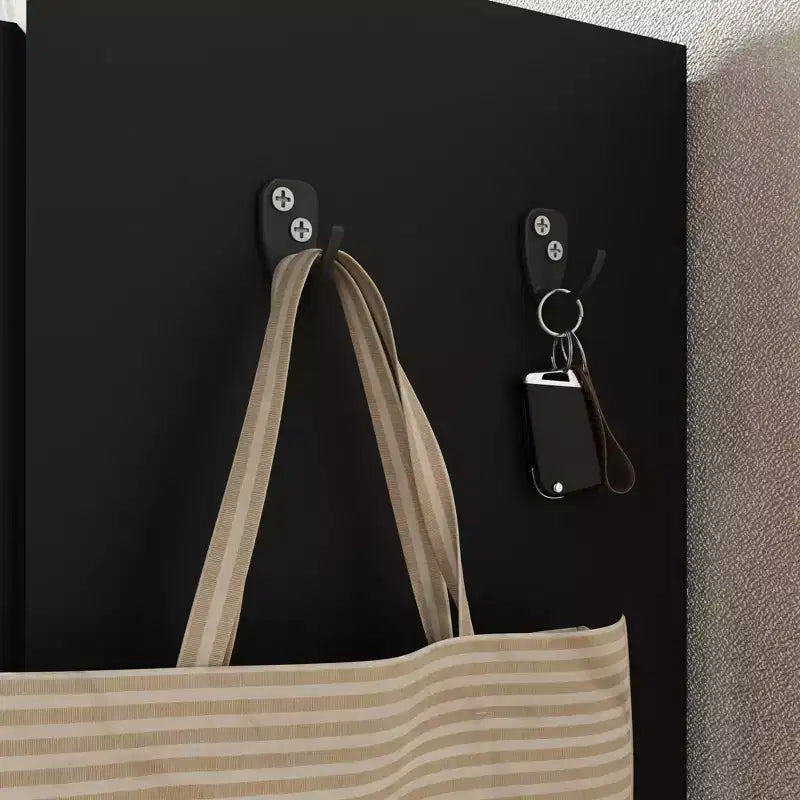 Grand meuble à chaussures avec portesOrganisateur de chaussures à 6 niveaux avec 2 portes et crochets supplémentaires pour le couloir, l'entrée, le salon