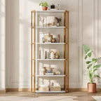 Bibliothèque de 180 cm de haut, Étagère industrielle, Bibliothèque sur pied, Grandes étagères pour salon, Étagère de rangement pour bureau à domicile