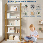 Bibliothèque de 180 cm de haut, Étagère industrielle, Bibliothèque sur pied, Grandes étagères pour salon, Étagère de rangement pour bureau à domicile