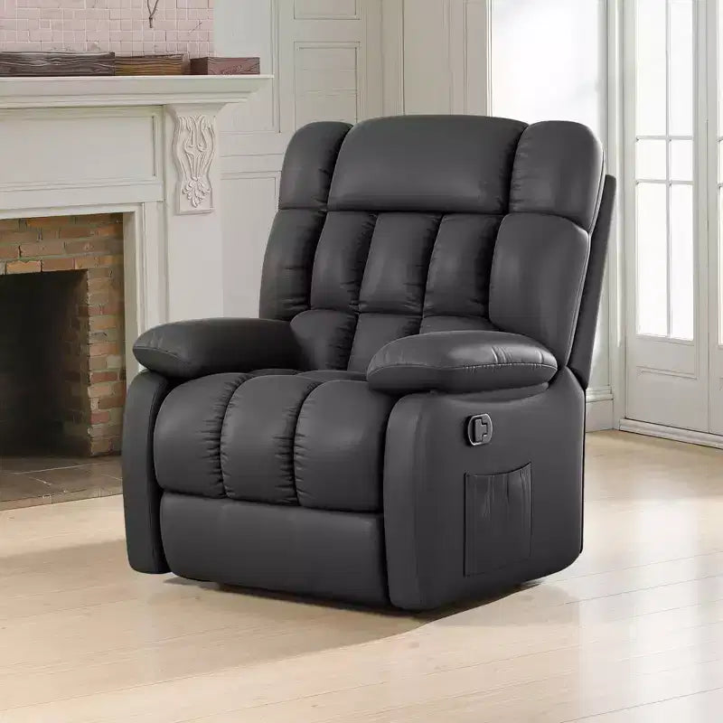 Fauteuil inclinable ergonomique avec inclinaison et repose-pieds réglables – Noir
